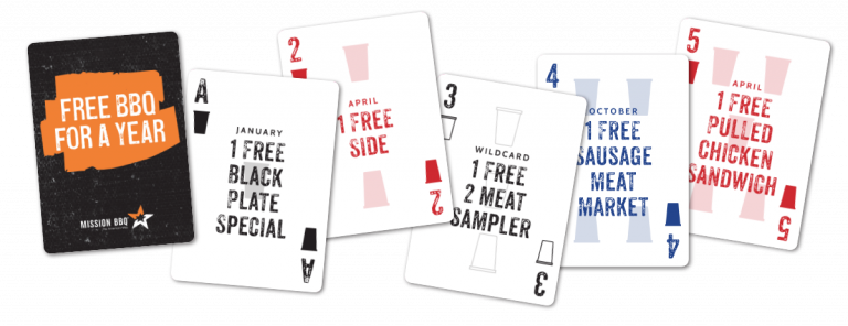 several different coupons that are included in free bbq for a year