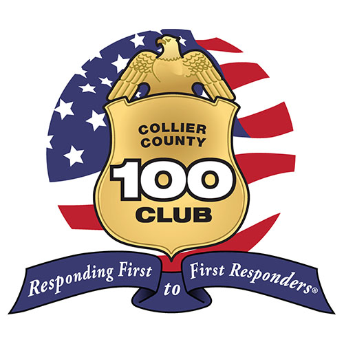 A Collier County 100 Club logo.