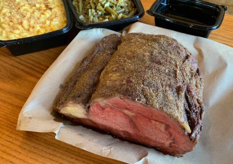 The Holiday Prime Rib Roast with Maggie's Mac-N-Cheese and Green Beans & Bacon.